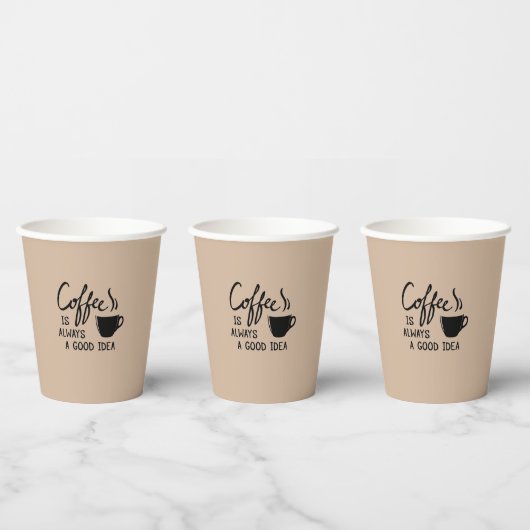 Gobelets En Papier Le café est toujours une bonne idée (Multi)