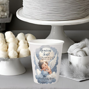 Gobelets En Papier Le Ciel A Envoyé Un Bébé Ange Dans Le Baby shower 