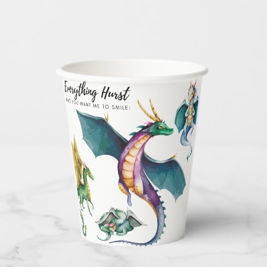 Gobelets En Papier Le dragon est un légendaire reptile (Recto)