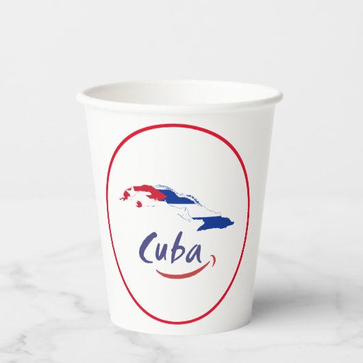 Gobelets En Papier Le drapeau cubain design (Recto)