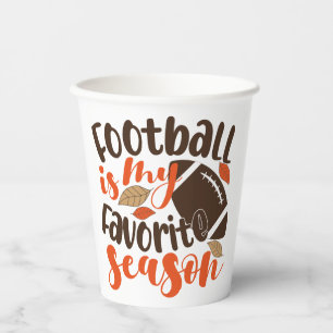 Gobelets En Papier Le football est ma saison préférée