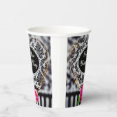 Gobelets En Papier Le Jour de Votre Mariage Papier Noir et Blanc (Droite)