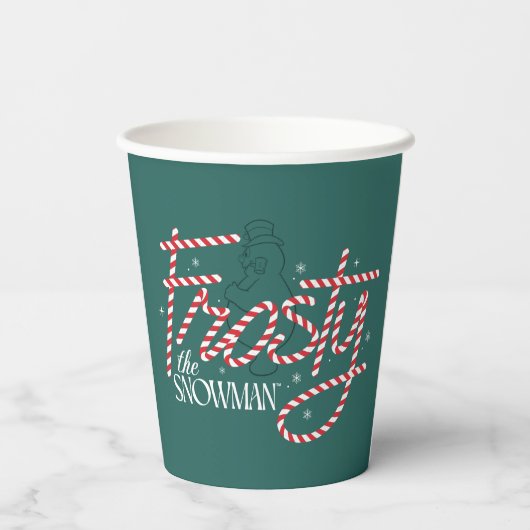 Gobelets En Papier Le logo du Sucre de canne Snowman Frosty (Verso)