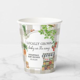 Gobelets En Papier Le marché des agriculteurs Baby shower cultivé loc