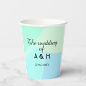 Gobelets En Papier Le mariage du nom de couple lettre initiale date (Verso)
