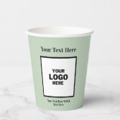 Gobelets En Papier Le Mariage Vert Parfait De La Coupe (Recto)