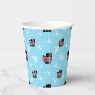Gobelets En Papier Le Motif bleu de la théorie du Big Bang