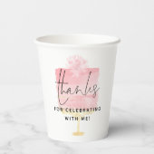 Gobelets En Papier Le nom du script de gâteau rose branché Merci 21èm (Verso)