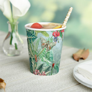 Gobelets En Papier Le paradis fantastique de la forêt tropicale