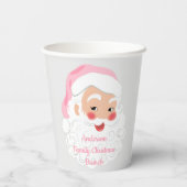 Gobelets En Papier Le Père Noël en Casquette rose Noël (Verso)