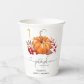 Gobelets En Papier Le petit citrouille d'automne est en route baby sh (Recto)
