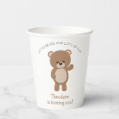 Gobelets En Papier Le Petit Ours Mignonne Tourne Un 1Er Anniversaire (Verso)