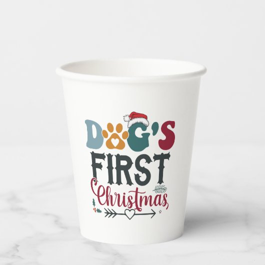 Gobelets En Papier Le premier Noël du chien (Recto)