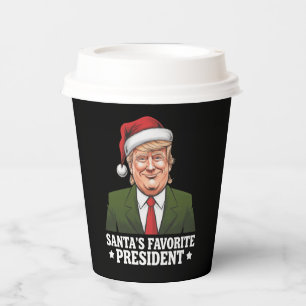 Gobelets En Papier Le président préféré du Père Noël drôle Trump Noël