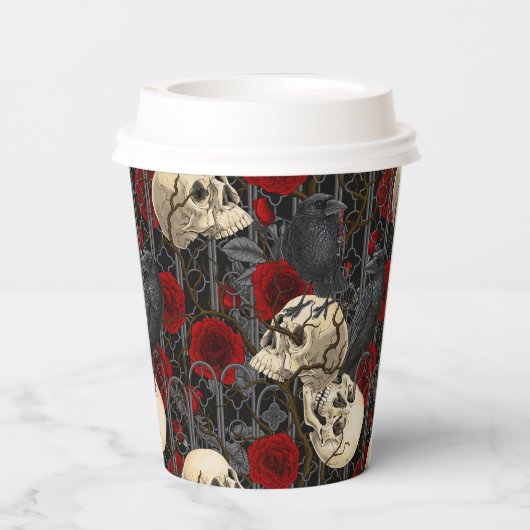 Gobelets En Papier Le secret de Raven. Illustration gothique sombre e (Verso)