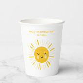 Gobelets En Papier Le soleil tourne à une fête d'anniversaire (Verso)