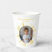 Gobelets En Papier Le soleil tourne à une fête d'anniversaire (Verso)