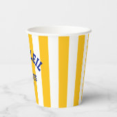 Gobelets En Papier Le Soleil Vacances Côte d'Azur Cabana Stripe (Verso)