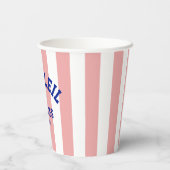 Gobelets En Papier Le Soleil Vacances Côte d'Azur Cabana Stripe (Verso)