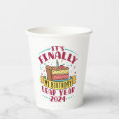 Gobelets En Papier Leap Year 2024 C'est enfin mon anniversaire (Recto)