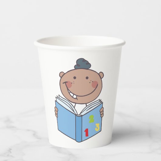 Gobelets En Papier Lecture D'Un Livre De Maths Par Un Enfant (Recto)