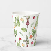 Gobelets En Papier Légumes Motif Farmers Market Cultivé localement (Verso)