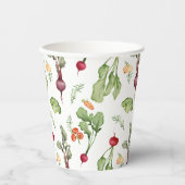 Gobelets En Papier Légumes Motif Farmers Market Cultivé localement (Recto)