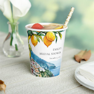 Gobelets En Papier Lemon Citrus Amalfi Coast Enterrement de Vie de Je
