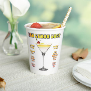 Gobelets En Papier LEMON DROP MARTINI Cocktail Recette Art