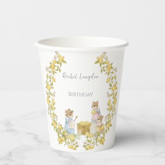 Gobelets En Papier Lemon Garden with Mice  (Recto)