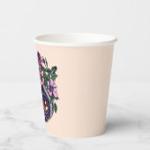 Gobelets En Papier Lémur de fleurs doux (Verso)