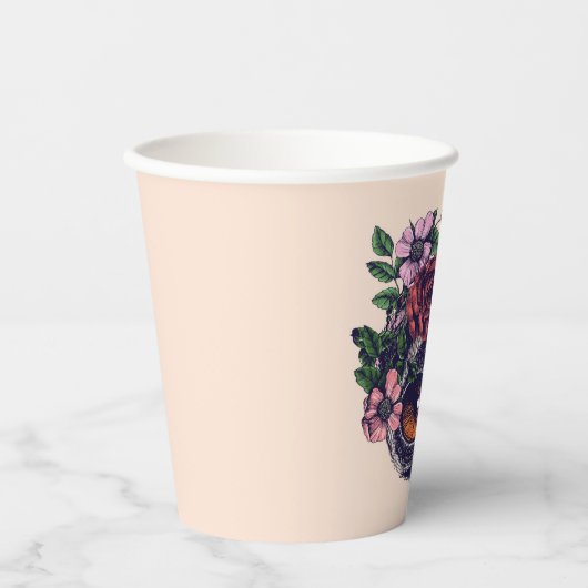 Gobelets En Papier Lémur de fleurs doux (Recto)