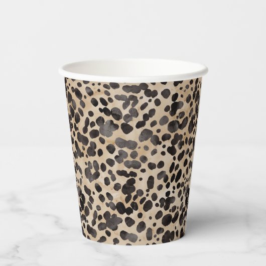 Gobelets En Papier Leopard Animal Print Fête de Mariage Moderne  (Verso)