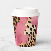 Gobelets En Papier Léopard doré rose (Verso)