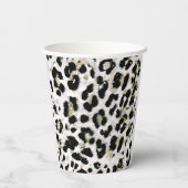 Gobelets En Papier Leopard - Monogramme tacheté, personnalisé, (Verso)