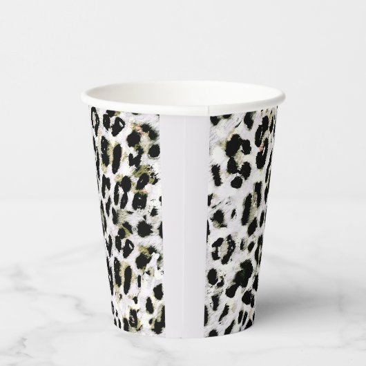 Gobelets En Papier Leopard - Monogramme tacheté, personnalisé, (Droite)