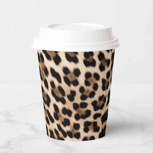Gobelets En Papier Léopard noir Brown crémeux (Gauche)