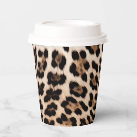 Gobelets En Papier Léopard noir Brown crémeux (Recto)