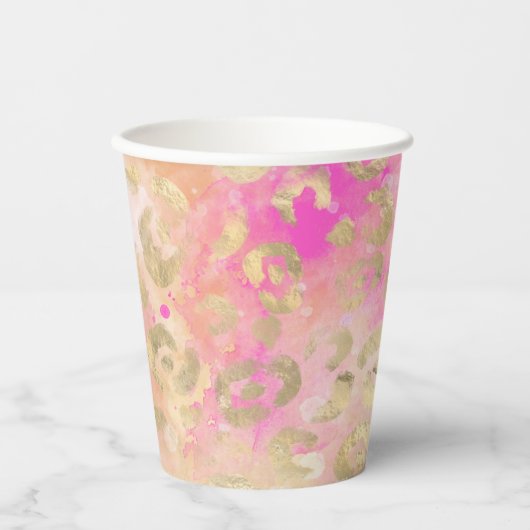 Gobelets En Papier Leopard Peinture série Design 5 (Recto)