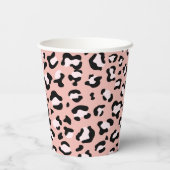 Gobelets En Papier Léopard Print, Léopard Spots, Rose Léopard (Verso)