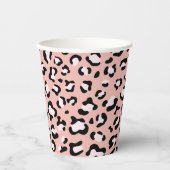 Gobelets En Papier Léopard Print, Léopard Spots, Rose Léopard (Recto)