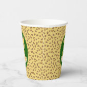 Gobelets En Papier Leopard sur Vert Brown & Golden Beige Party (Droite)