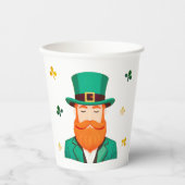 Gobelets En Papier Leprechaun Clover Shamrock Patrick's Day (Recto)