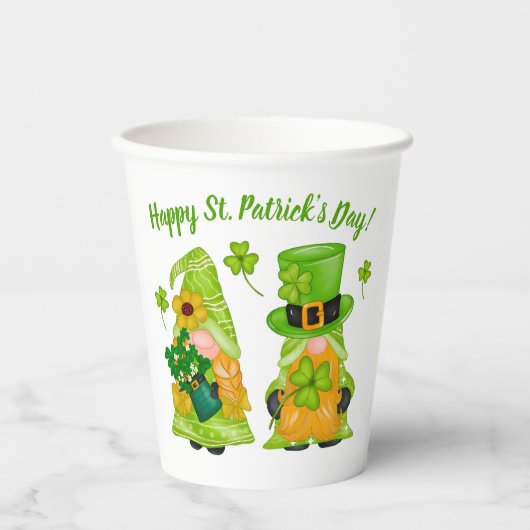 Gobelets En Papier Leprechaun Gnome Shamrock St. Patrick's Day (Recto)