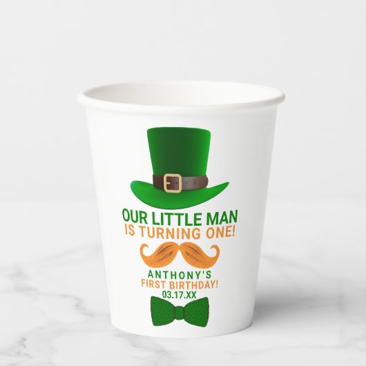 Gobelets En Papier Leprechaun moderne St. Patrick's Any Age Anniversa (Recto)