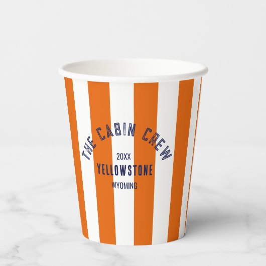 Gobelets En Papier L'équipage Cabine Custom Crest Orange Park Stripe (Verso)