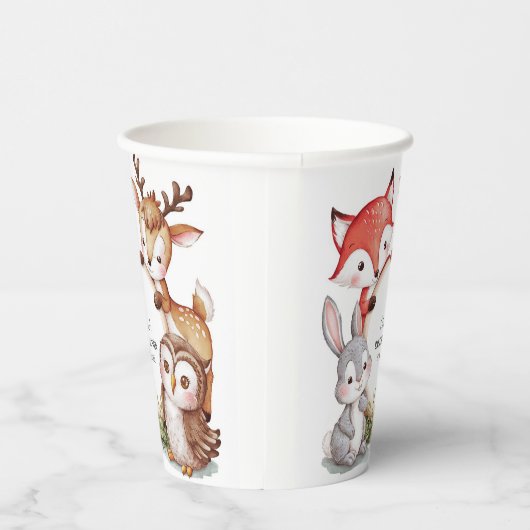 Gobelets En Papier Les animaux des bois Baby shower mignon (Droite)