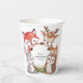 Gobelets En Papier Les animaux des bois Baby shower mignon (Recto)