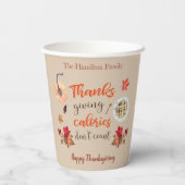 Gobelets En Papier Les calories de Thanksgiving ne comptent pas (Verso)
