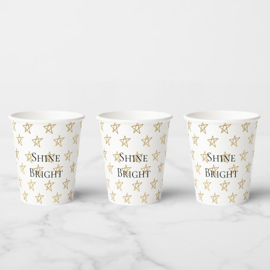 Gobelets En Papier Les étoiles d'or brillent (Multi)